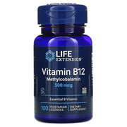 Life Extension vitamīns B12 metilkobalamīns, 500 mcg - 100 veģetāras pastilas