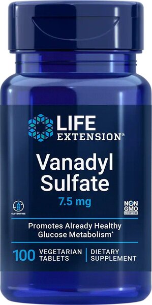 Life Extension vanādija sulfāts, 7,5 mg - 100 veģetārās tabletes