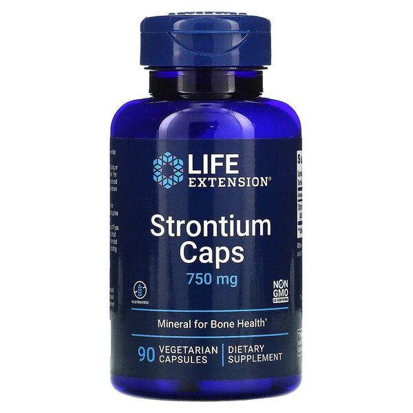 Life Extension stroncija kapsulas, 750 mg - 90 kapsulas