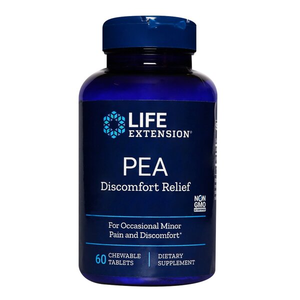 Life Extension PEA diskomforta mazināšana — 60 košļājamās tabletes