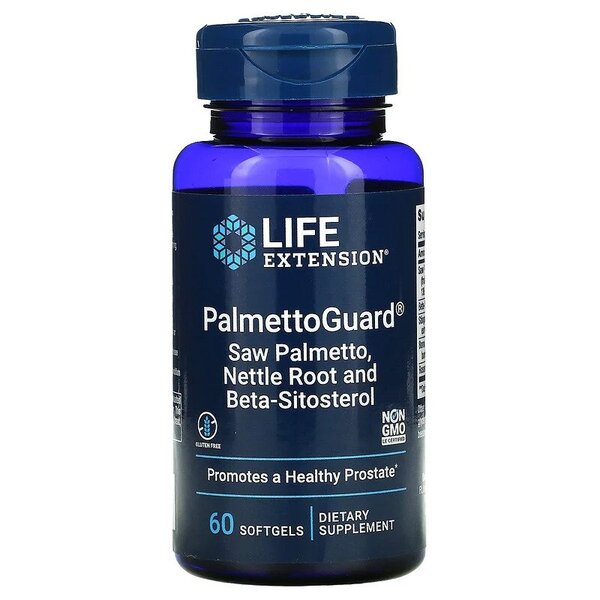 Life Extension PalmettoGuard palmasabals/nātru saknes kapsulas ar beta-sitosterolu – 60 kapsulas