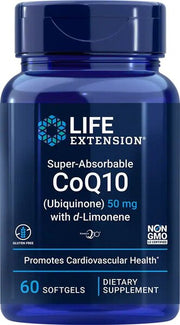 Life Extension īpaši labi uzsūcas koferments Q10 (ubihinons) ar d - limonēnu, 100 mg – 60 kapsulas