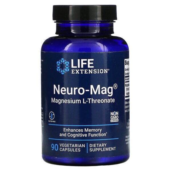 Life Extension Neuro - Mag magnija L - treonāts - 90 kapsulas