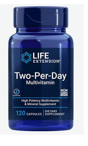 Life Extension divas reizes dienā, multivitamīni – 120 kapsulas