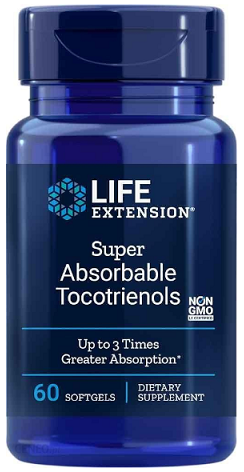 Life Extension īpaši labi absorbējamie tokotrienoli – 60 kapsulas