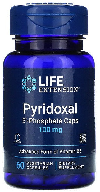 Life Extension piridoksāla 5' - fosfāta kapsulas, 100 mg - 60 kapsulas