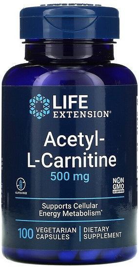 Life Extension acetil-L-karnitīns, 500 mg - 100 kapsulas