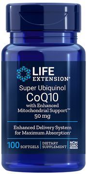 Life Extension Super Ubiquinol CoQ10 ar uzlabotu mitohondriju atbalstu, 50 mg - 100 kapsulas