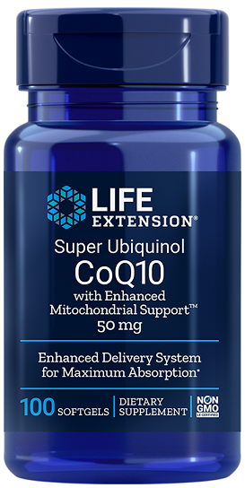 Life Extension Super Ubiquinol CoQ10 ar uzlabotu mitohondriju atbalstu, 50 mg - 100 kapsulas