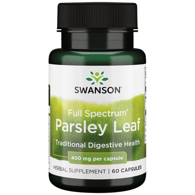 Swanson plaša spektra pētersīļu lapas, 400 mg – 60 kapsulas