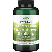 Swanson citronmelisas, pasifloras un galvaskausa ziedu komplekss – 180 kapsulas