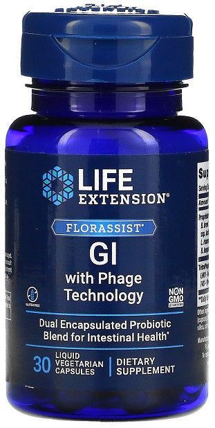 Life Extension Florassist GI ar fāgu tehnoloģiju – 30 šķidrās kapsulas
