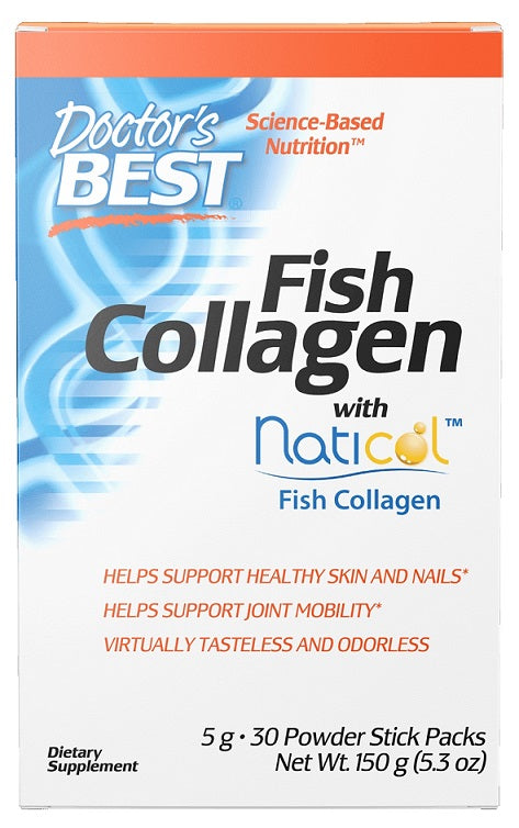 Doctor's Best zivju kolagēns ar Naticol zivju kolagēnu – 30 paciņas