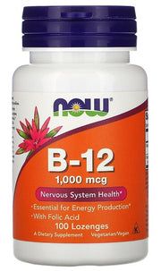 NOW Foods vitamīns B-12, 1000 mcg – 100 pastilas