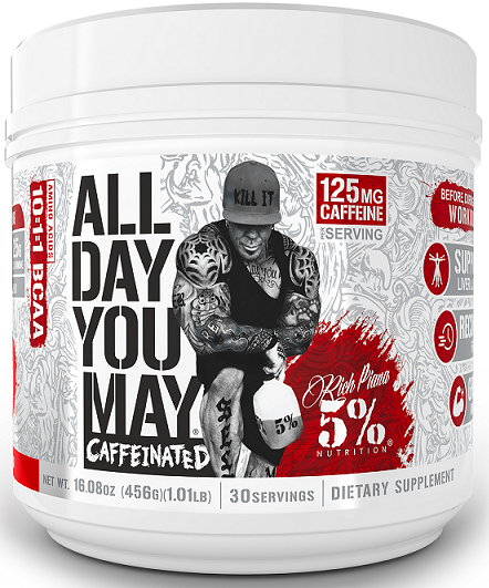 5% Nutrition uzturvielas AllDayYouMay ar kofeīnu – leģendārā sērija, augļu punšs – 456 g