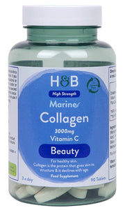 Holland & Barrett jūras kolagēns ar C vitamīnu, 3000 mg – 90 tabletes
