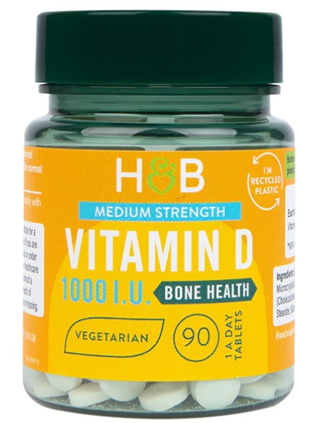 Holland & Barrett D vitamīns, 25 µg – 90 tabletes