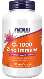 NOW Foods C - 1000 ar cinku imunitātei – 180 kapsulas
