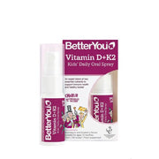 BetterYou D+K2 vitamīna ikdienas orālais aerosols bērniem ar gumijkonfekšu un melleņu garšu — 15 ml.
