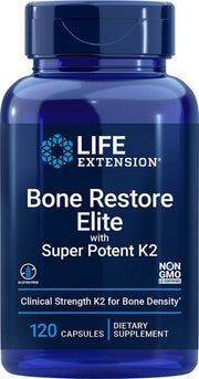 Life Extension Bone Restore Elite ar superjaudu K2 – 120 kapsulas