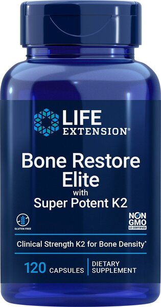 Life Extension Bone Restore Elite ar superjaudu K2 – 120 kapsulas