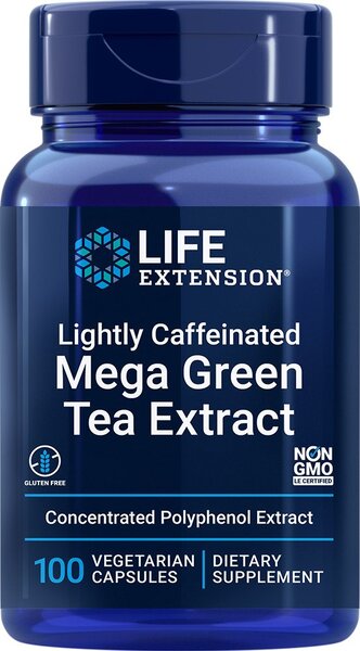 Life Extension viegli kofeīna mega zaļās tējas ekstrakts – 100 kapsulas
