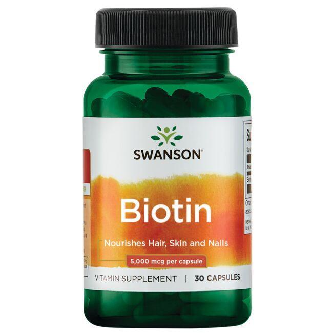 Swanson biotīns, 5000 mcg – 30 kapsulas