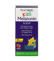 Natrol Kids melatonīns ar zemeņu garšu – 30 tabletes