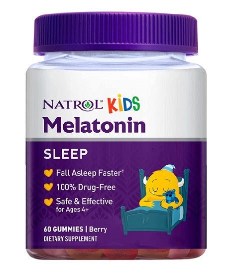 Natrol Kids melatonīns, ogu garša – 60 košļājamās pastilas