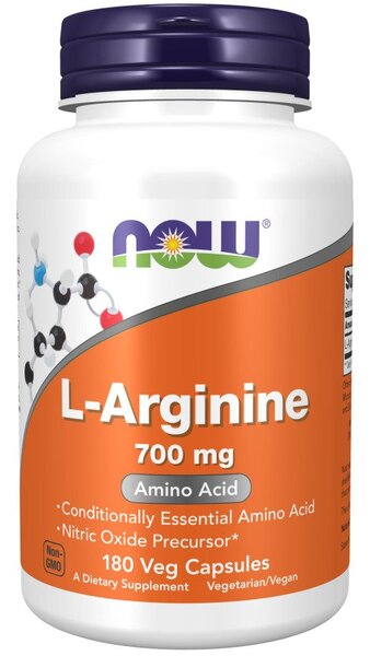 NOW Foods L-arginīns, 700 mg – 180 kapsulas