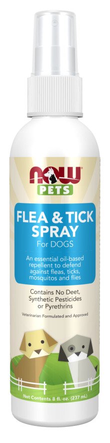 NOW Foods Pets blusu un ērču aerosols suņiem – 237 ml.