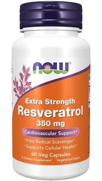 NOW Foods Resveratrols, īpaši spēcīgs, 350 mg – 60 kapsulas