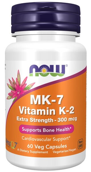 Produkto nuotrauka: NOW Foods MK-7 Vitamin K-2, 300mcg Extra Strength - 60 kapsulių
