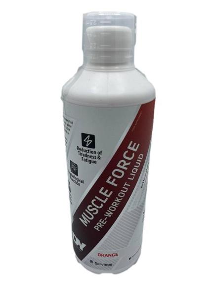 Dorian Yates Muscle Force pirms treniņa šķidrums, apelsīnu garša – 500 ml.