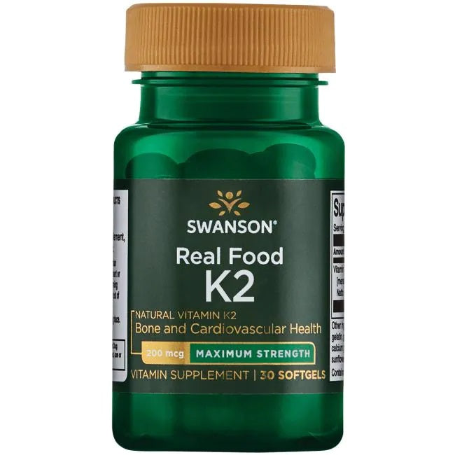 Swanson vitamīns K-2 – dabīgs, 200 mkg – 30 kapsulas
