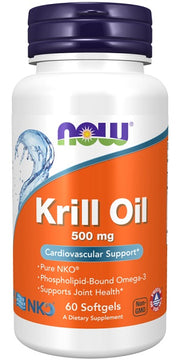 NOW Foods krila eļļa, 500 mg – 60 kapsulas