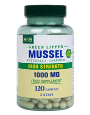 Holland & Barrett zaļās gliemenes ar lūpām, 1000 mg – 120 kapsulas