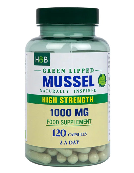 Holland & Barrett zaļās gliemenes ar lūpām, 1000 mg – 120 kapsulas