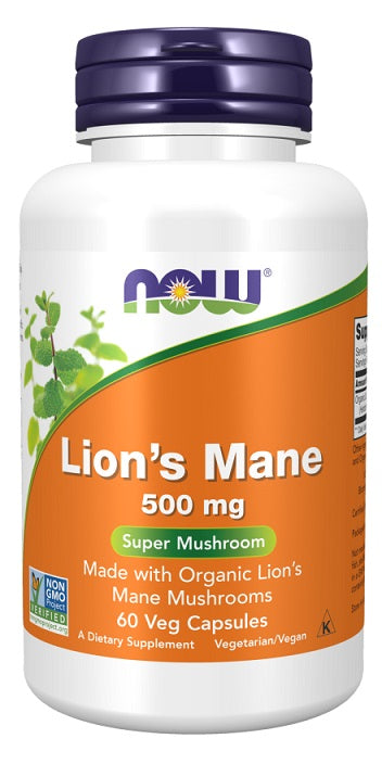 NOW Foods Lion's Mane, 500 mg – 60 kapsulas