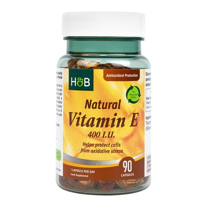 Holland & Barrett Dabīgais E vitamīns, 400 SV – 90 kapsulas