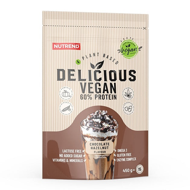 Nutrend Delicious šokolādes lazdu riekstu garšas dzēriens – 450 g