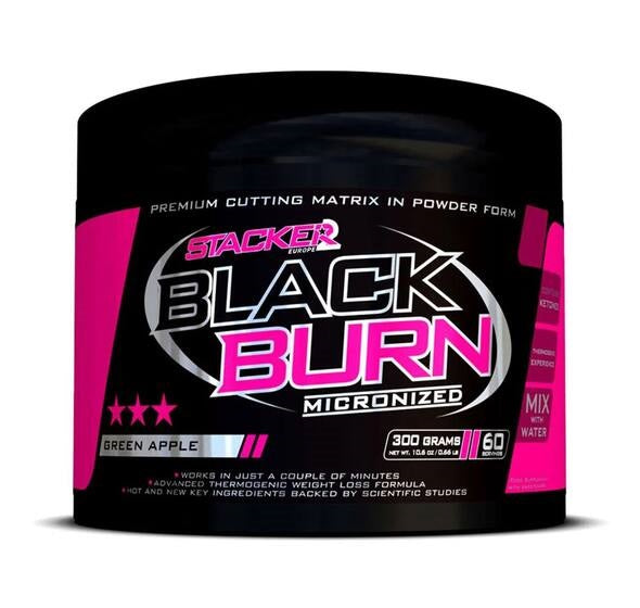 Stacker2 Europe Black Burn mikronizēts, zaļais ābols - 300 g