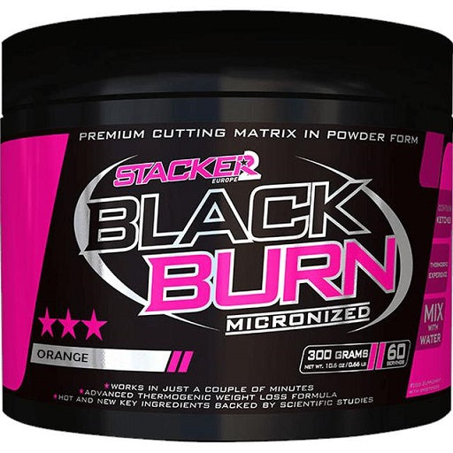 Stacker2 Europe Black Burn mikronizēts, apelsīnu garša – 300 g
