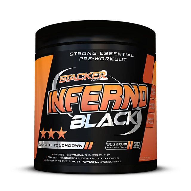 Stacker2 Europe Inferno Black, tropisko augļu garša - 300 g