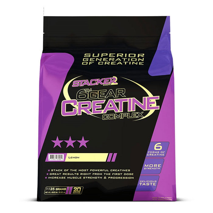 Stacker2 Europe 6th Gear kreatīna komplekss ar citronu garšu – 1135 g