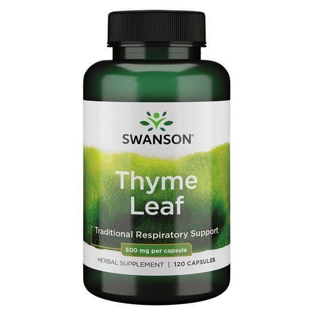 Swanson timiāna lapas, 500 mg – 120 kapsulas