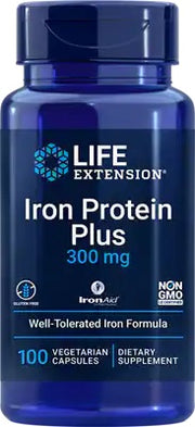 Life Extension dzelzs proteīni plus, 300 mg – 100 kapsulas