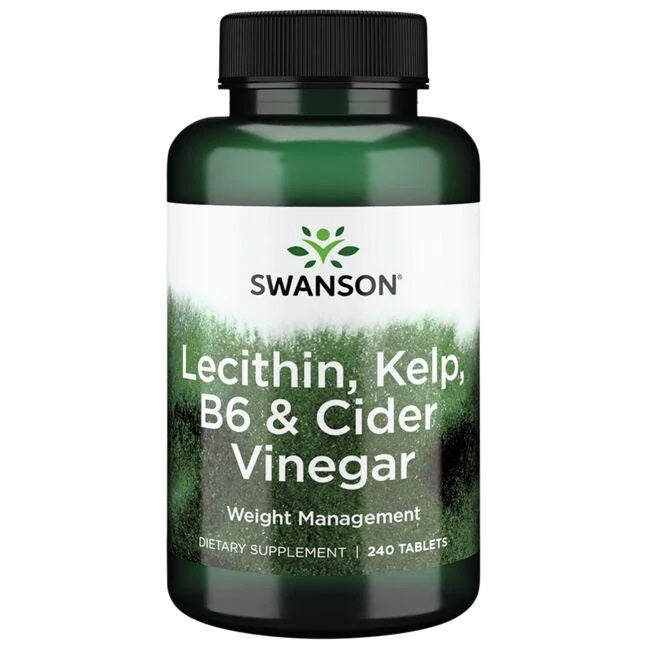 Swanson lecitīns, brūnaļģes, B6 vitamīns un ābolu sidra etiķis – 240 tabletes