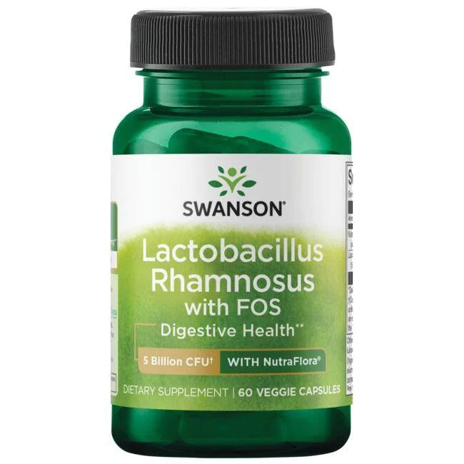 Swanson Lactobacillus Rhamnosus ar FOS, 5 miljardi KVV – 60 kapsulas