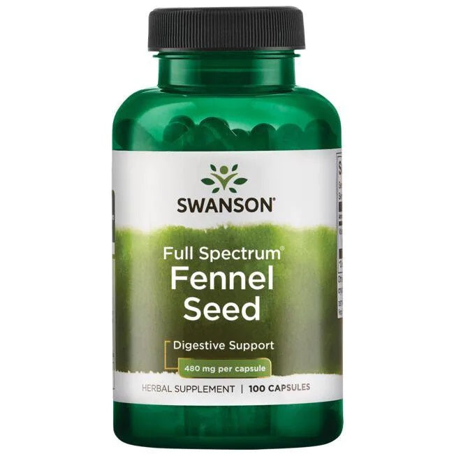 Swanson plaša spektra fenheļa sēklas, 480 mg – 100 kapsulas